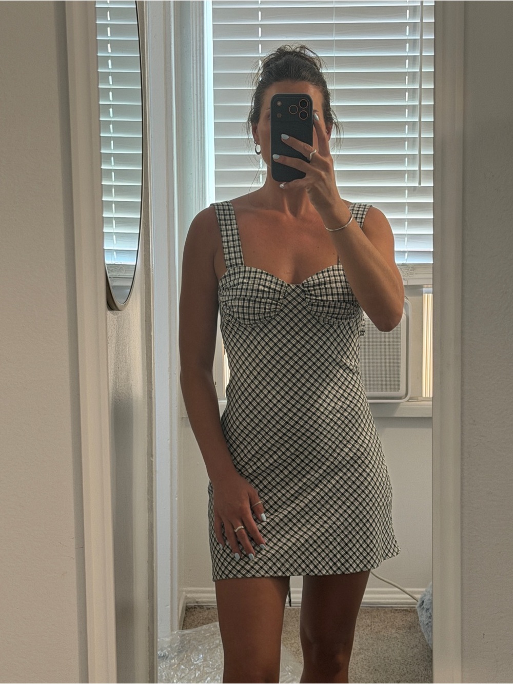 Urban Outfitters Black and White Checked Mini Dress